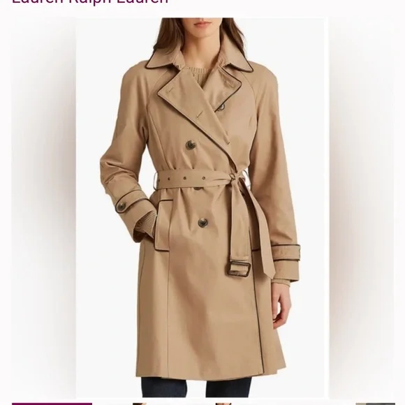 Ralph Lauren Beige Double-Breasted Trench Coat - Picture 3 of 10